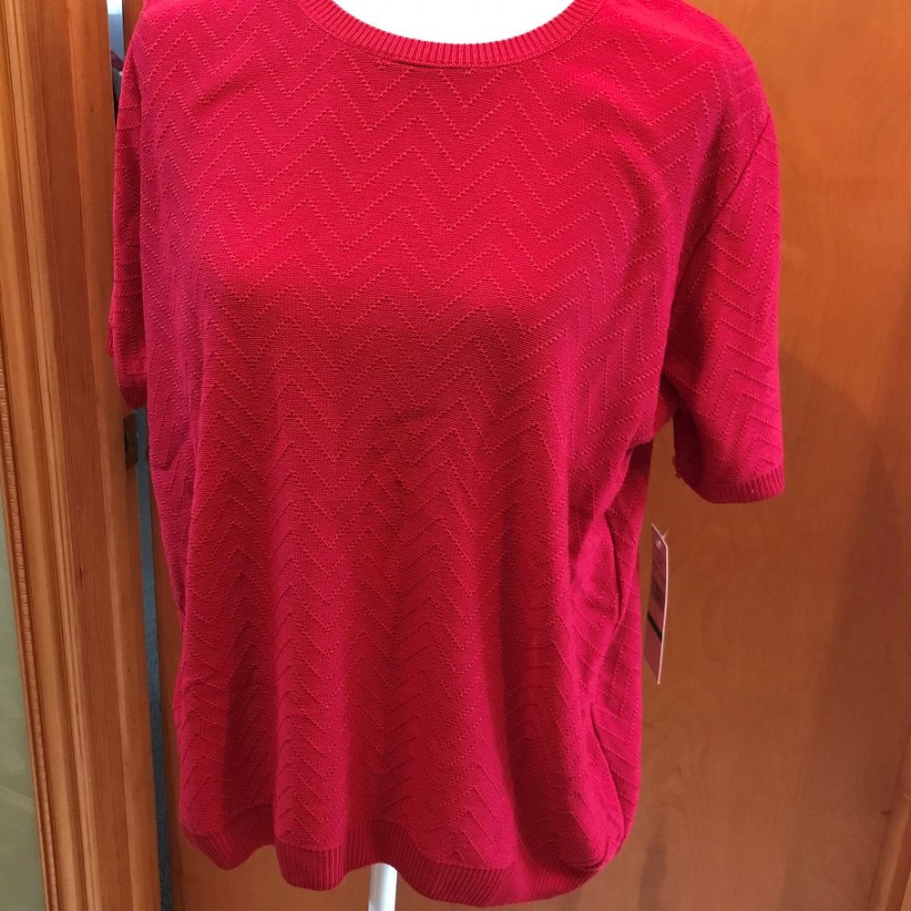 Alfred Dunner Short Sleeve Chevron Pattern
